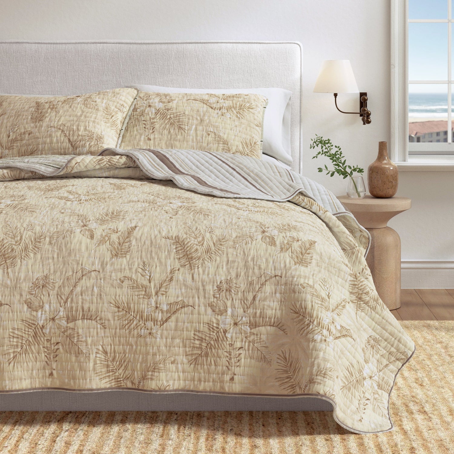 Floral Printed Cotton Quilt Set - Mendocino Collection