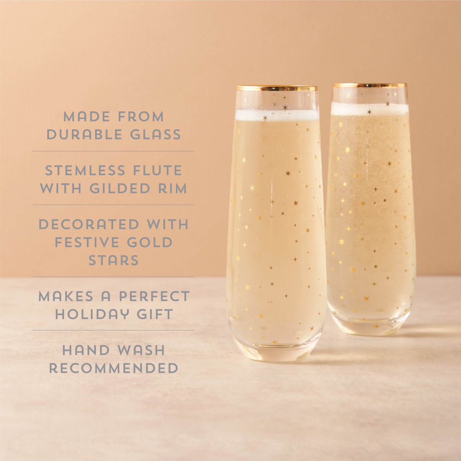 Starlight Stemless Champagne Flutes