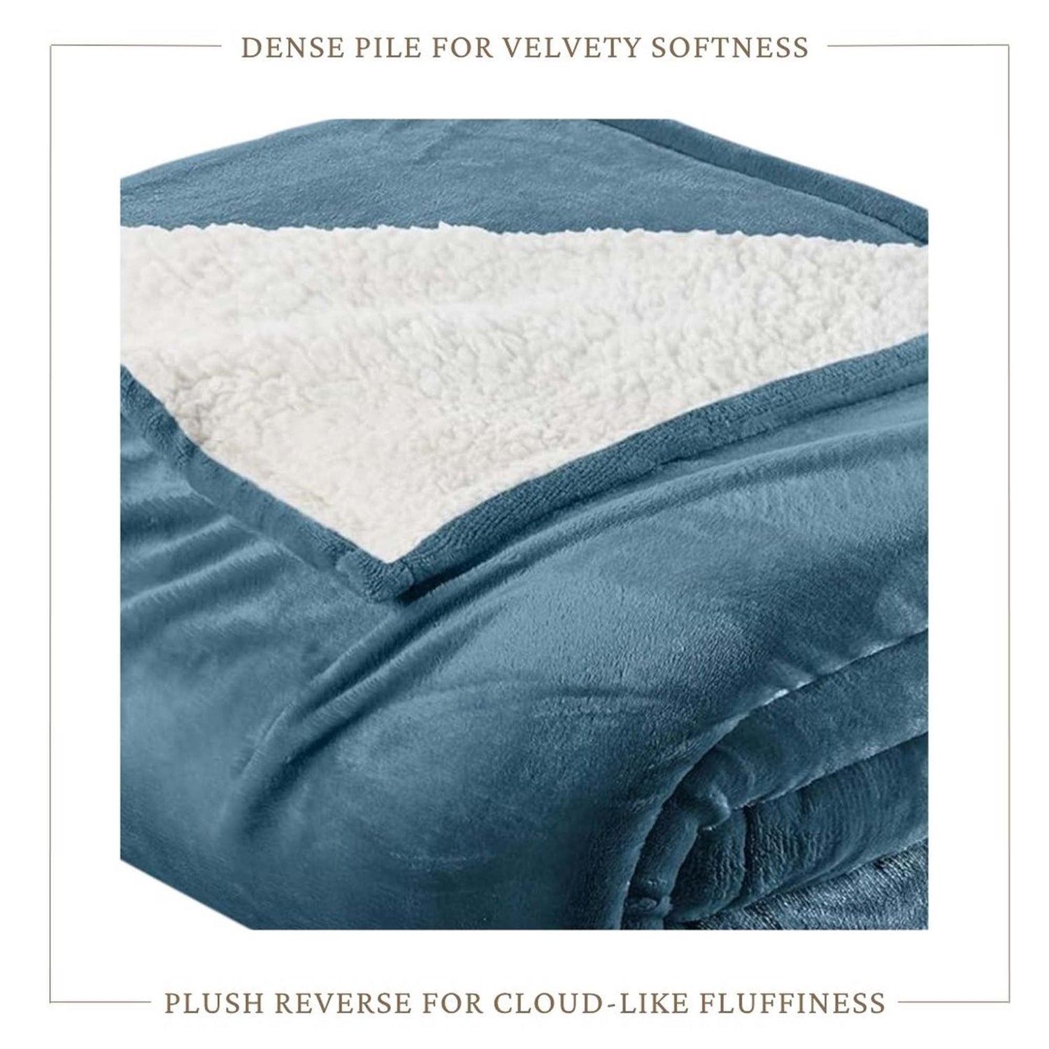 Velvet Plush Sherpa Bed Blanket - Sherpa Fleece Collection