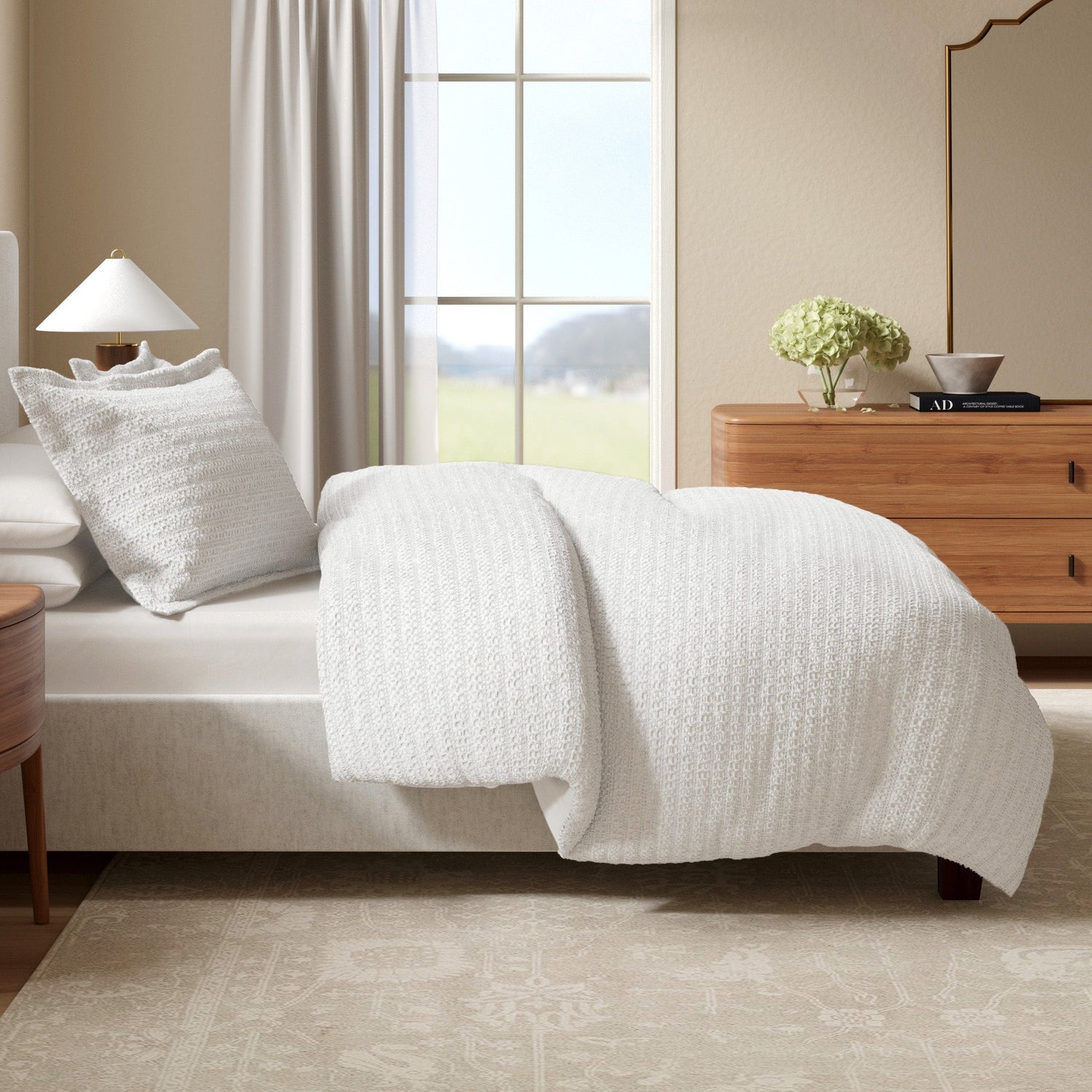 100% Cotton Waffle Weave Duvet Set - Mattea Collection