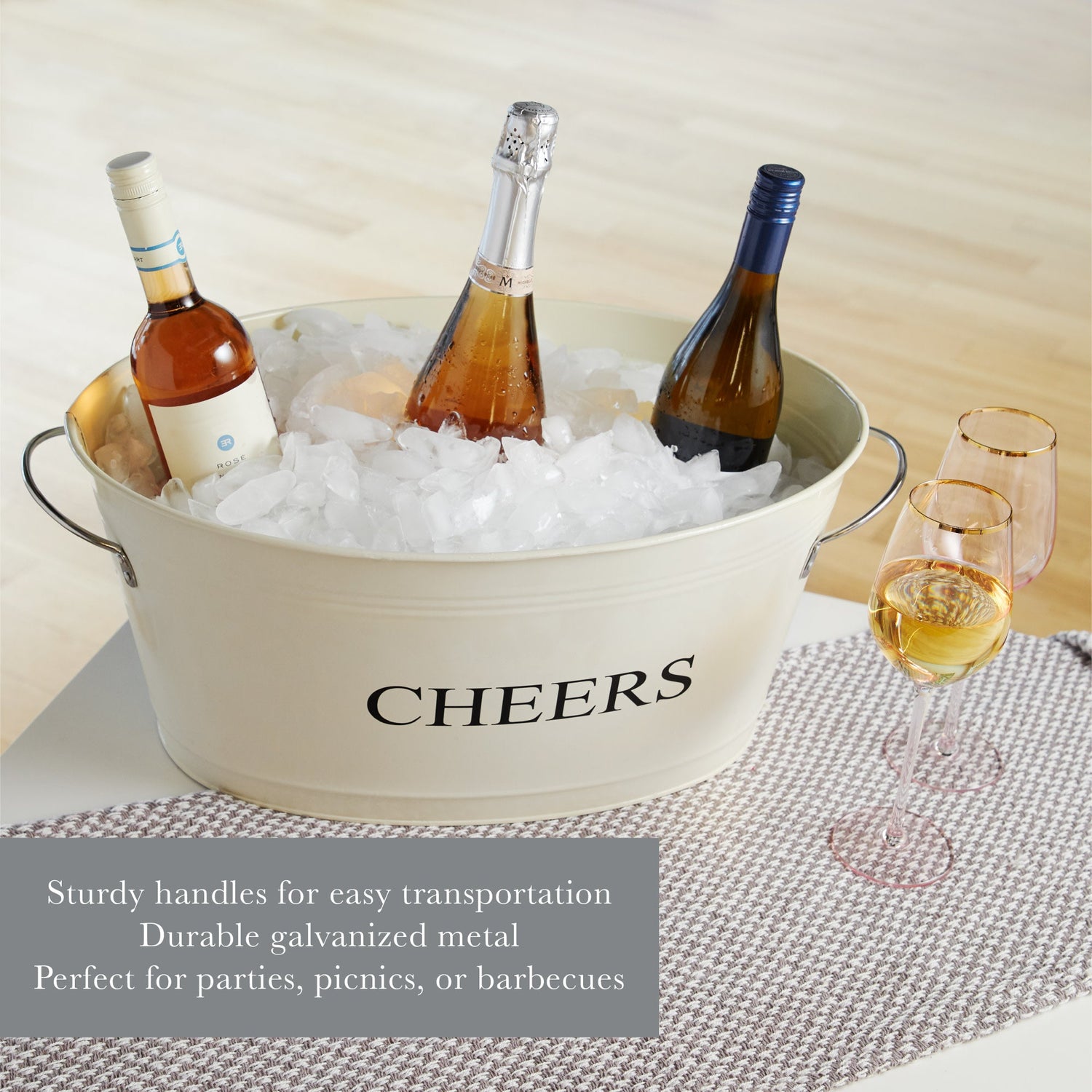 Cheers Galvanized Metal Tub