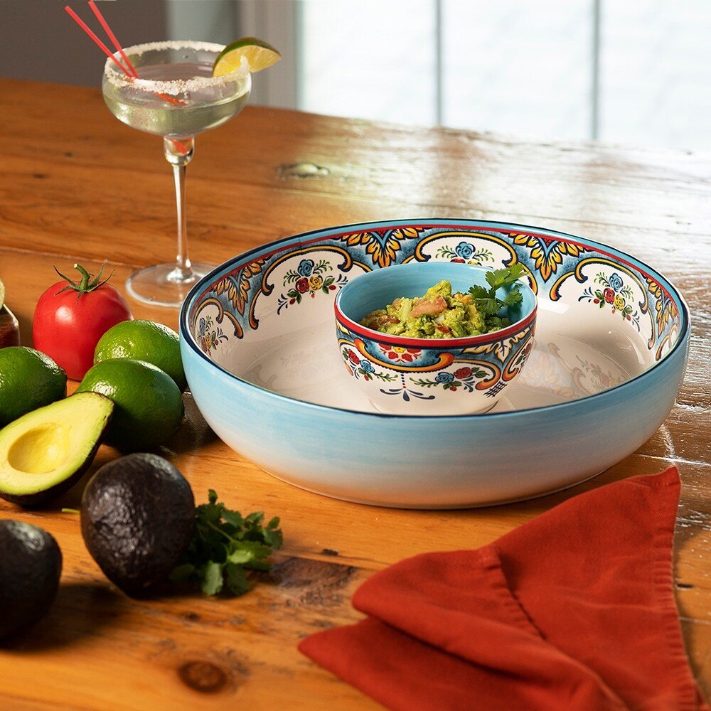 Zanzibar-Hand-Painted-Chip-&-Dip-Serving-Set-–-2-Pieces-Serving-Platters
