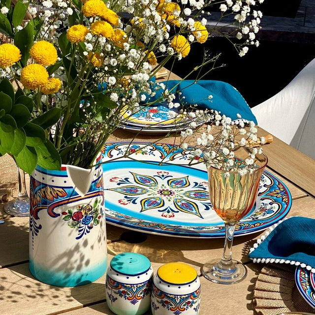 Zanzibar-Hand-Painted-Oval-Platter-–-16.14”-Serving-Platters