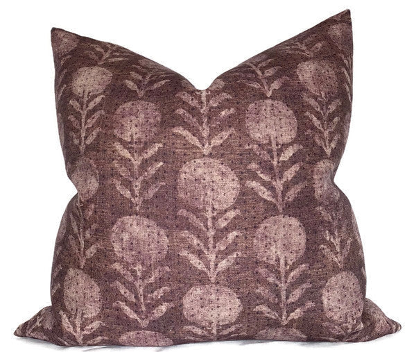 Zinnia Pillow Cover in Berry, McLaurin + Piercy Textiles