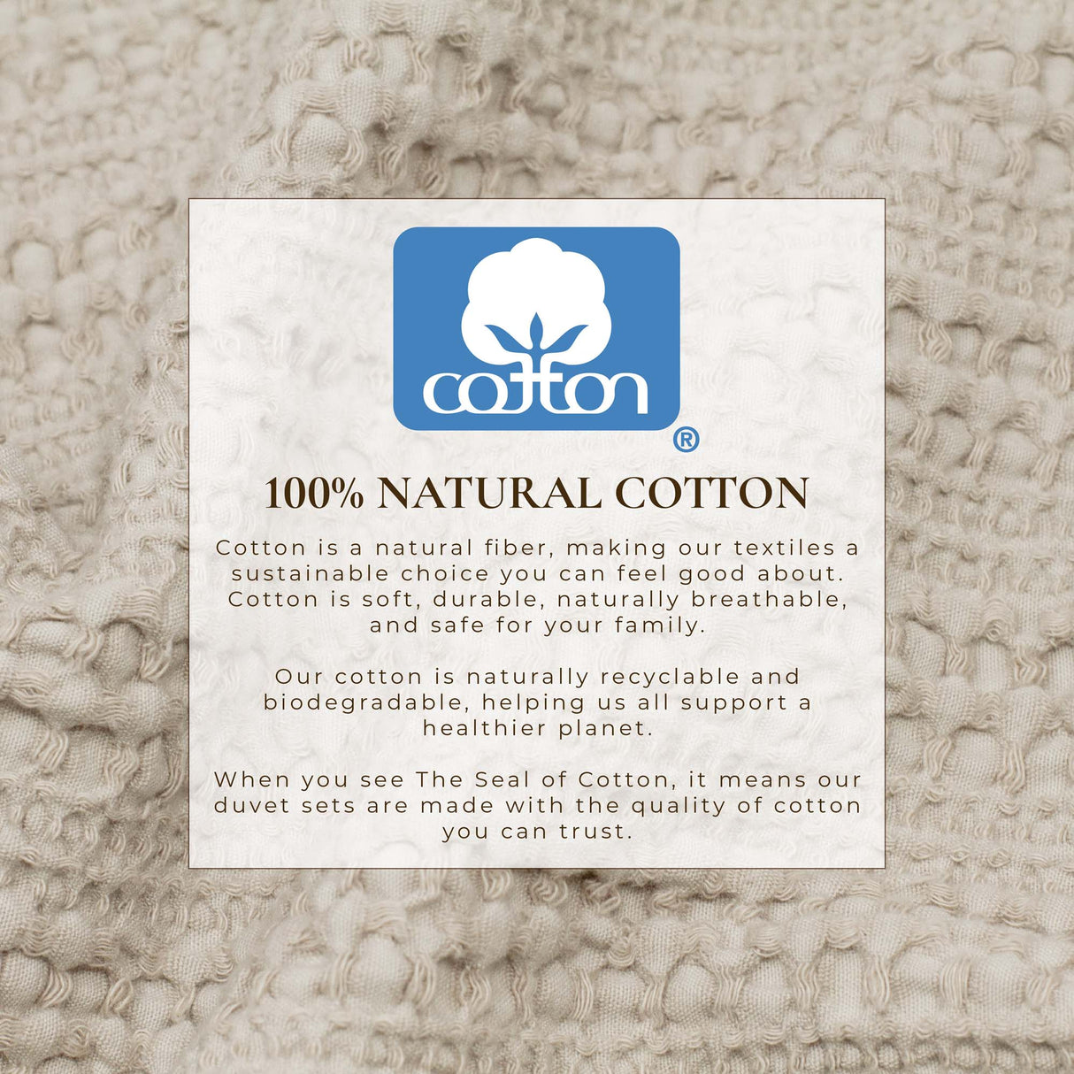 100% Cotton Waffle Weave Duvet Set - Mattea Collection