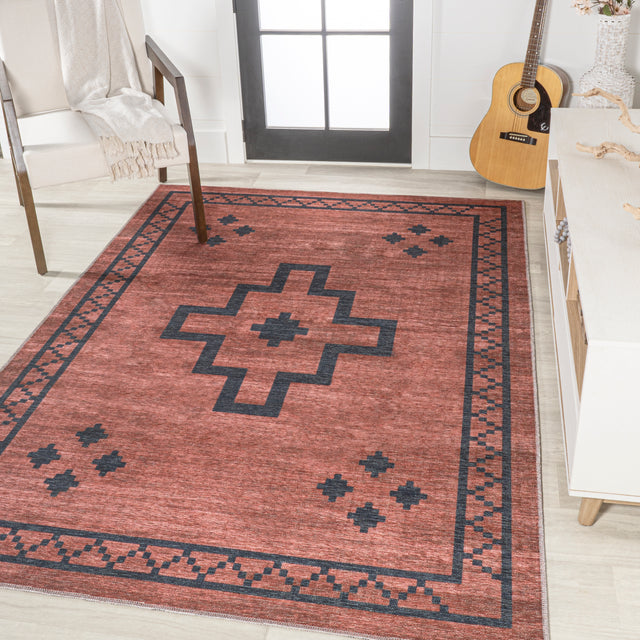 Geometric-Medallion-Machine-Washable-Area-Rug-Rugs