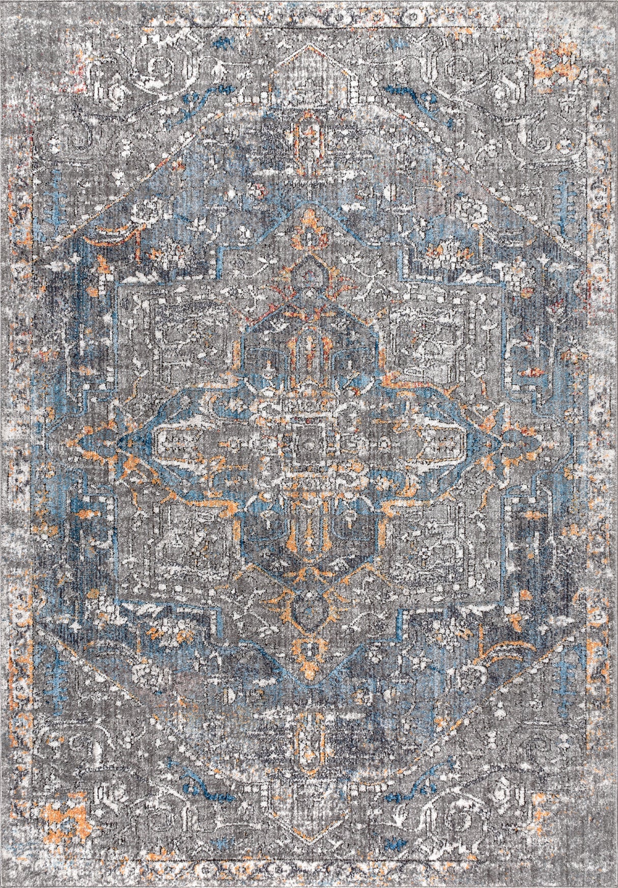 Vintage Medallion Area Rug - Gray / 7'9" x 10'
