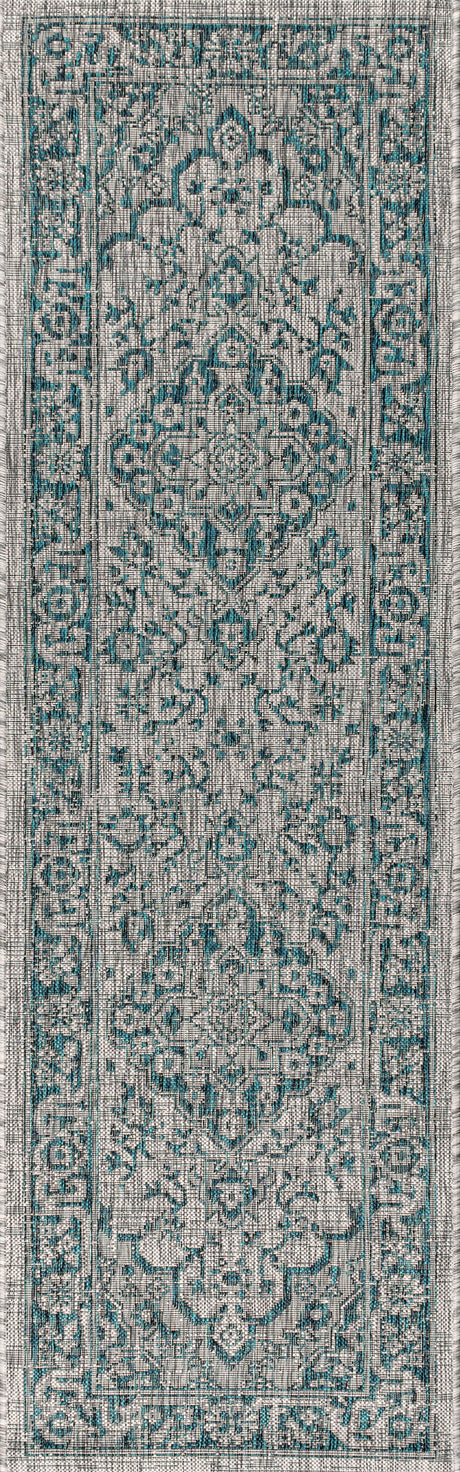 Boho-Medallion-Textured-Weave-Indoor/Outdoor-Area-Rug-Rugs