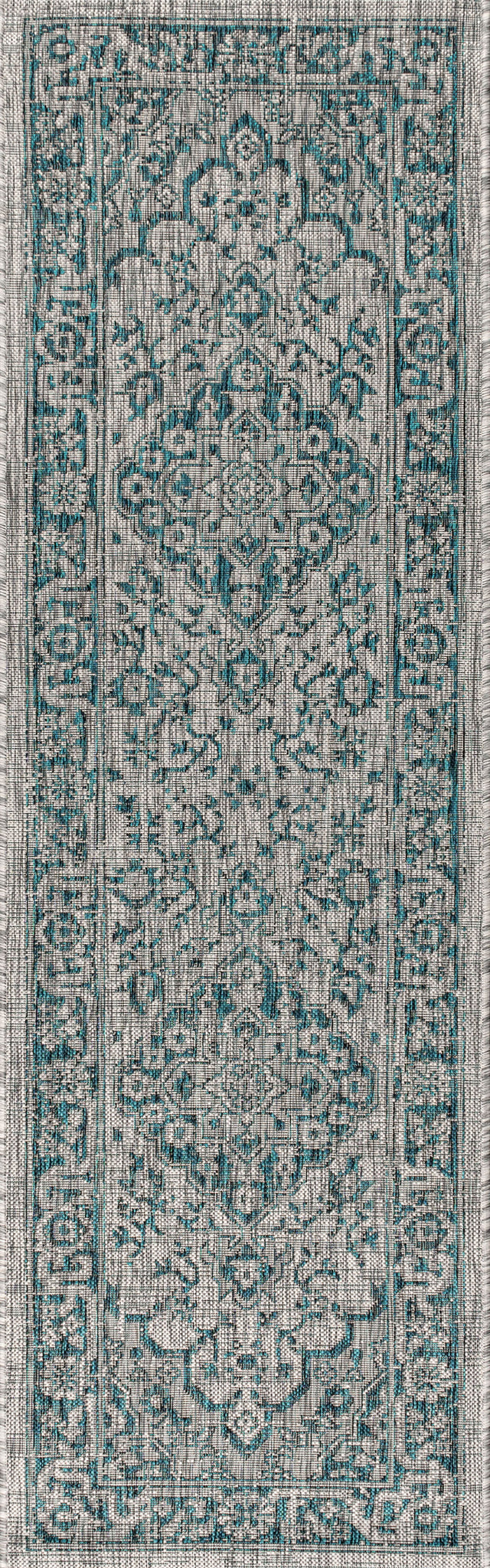 Boho-Medallion-Textured-Weave-Indoor/Outdoor-Area-Rug-Rugs