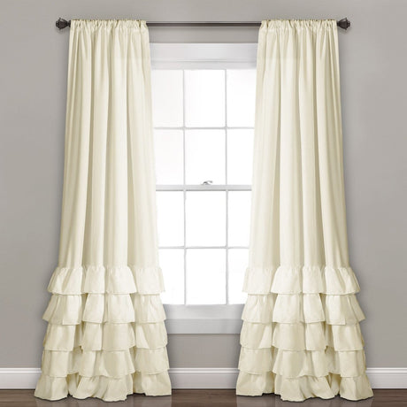 Allison Ruffle Window Curtain Panel Set