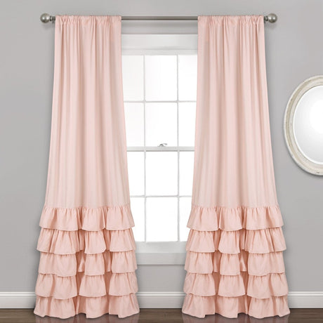 Allison Ruffle Window Curtain Panel Set