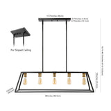 5-Light Bohemian Farmhouse Iron Adjustable LED Pendant