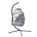 Outdoor-Patio-Wicker-Folding-Hanging-Chair-Gray-Hanging-Chairs