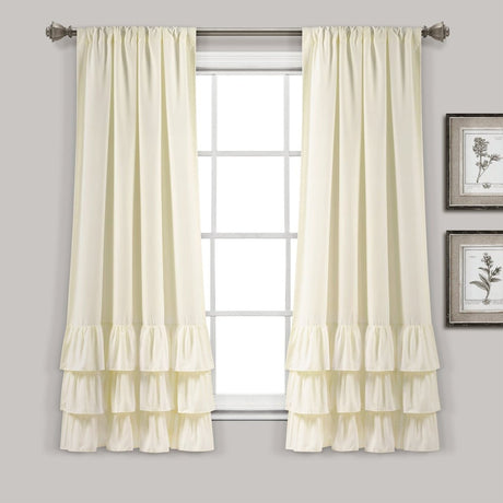 Allison Ruffle Window Curtain Panel Set