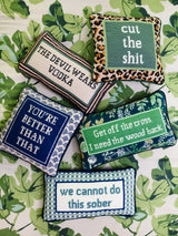 Sober Needlepoint Pillow