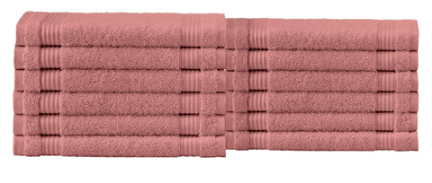 Classic Turkish Towels Amadeus Collection 12pc 12x12" Washcloth Set - Canyon Clay