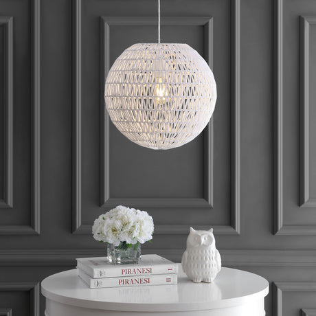 Luna-1-Light-Bohemian-Modern-Woven-Rattan/Iron-LED-Pendant-Ceiling-Light