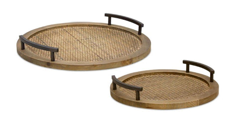 Round-Rattan-Tray-with-Metal-Handle-Accents-(Set-of-2)-Decorative-Trays