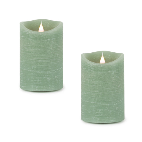 Green-LED-Designer-Wax-Candle-with-Remote-(Set-of-2)-LED-Candles