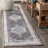 Vintage Medallion Area Rug - Gray/Ivory / 7'9" x 10'