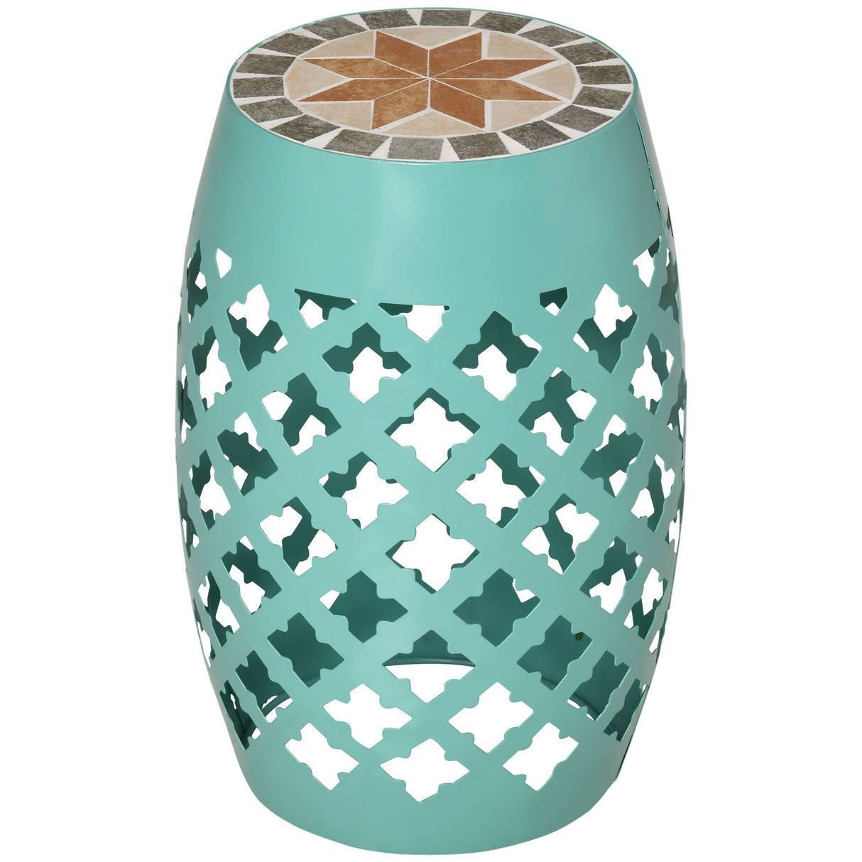 12" patio round side table, blue