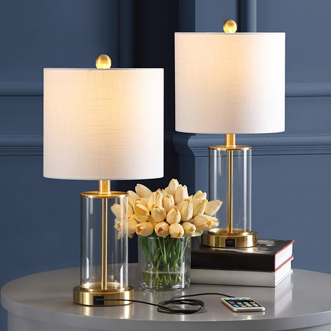 Glass-Gold-Modern-Contemporary-USB-LED-Table-Lamp-(Set-of-2)-Table-Lamps
