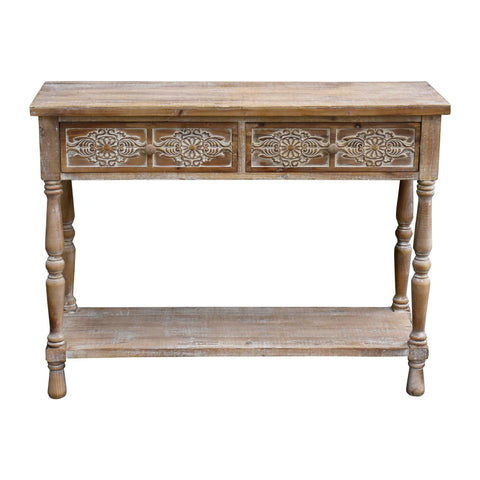 Retro-Wood-Console-Table-with-2-Carved-Design-Drawers-Furniture