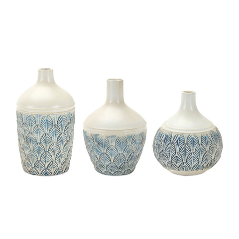 Geometric-Leaf-Print-Vase-(Set-of-3)-Decorative-Vases
