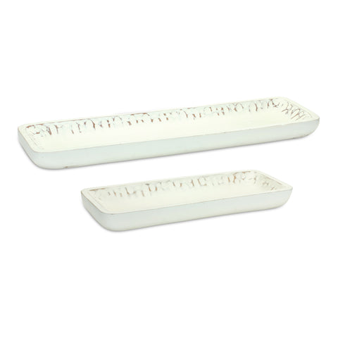 White-Washed-Mango-Wood-Dough-Bowl-Tray-(Set-of-2)-Decorative-Trays