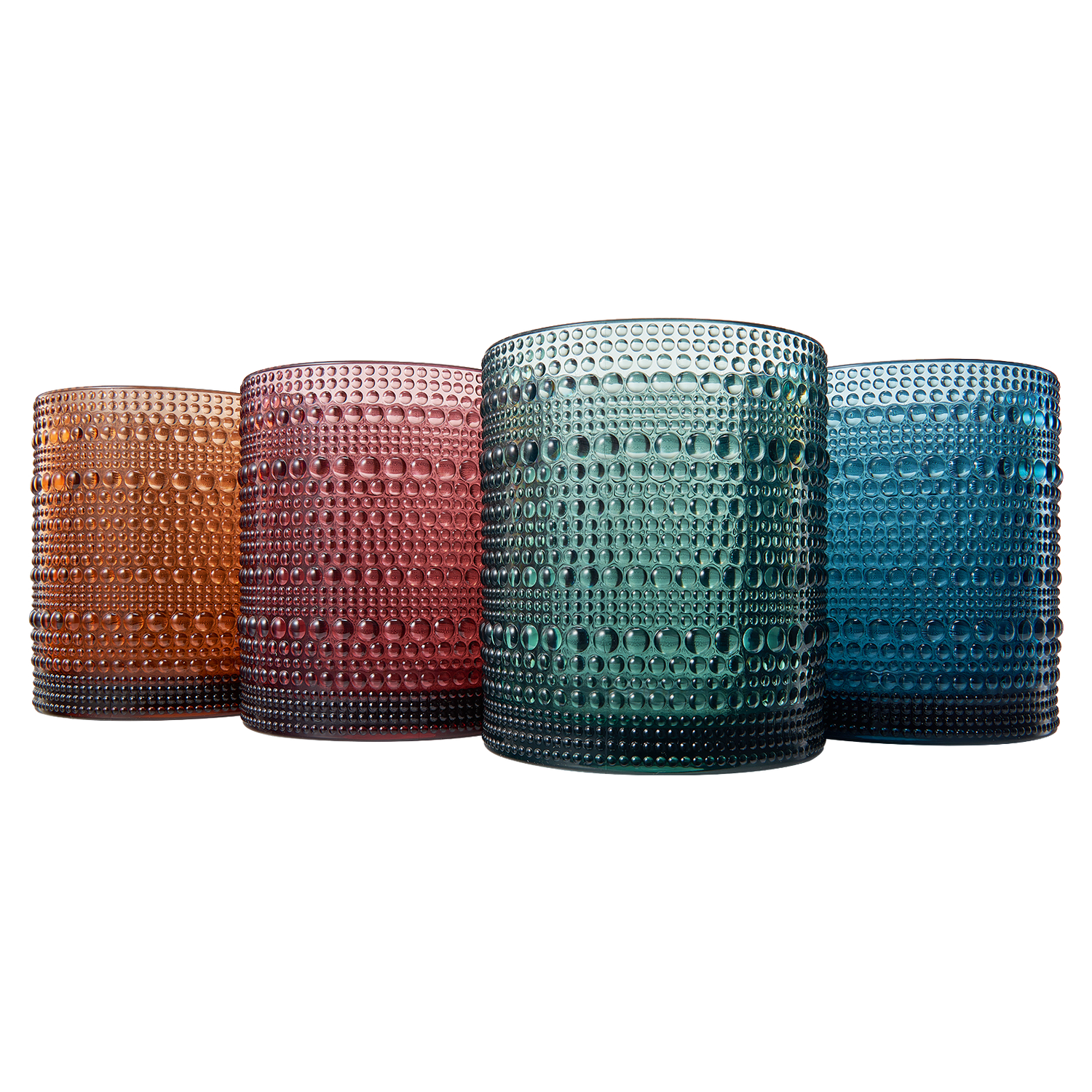 Eze Acrylic Hobnail Lowball Glassware, Set of 4