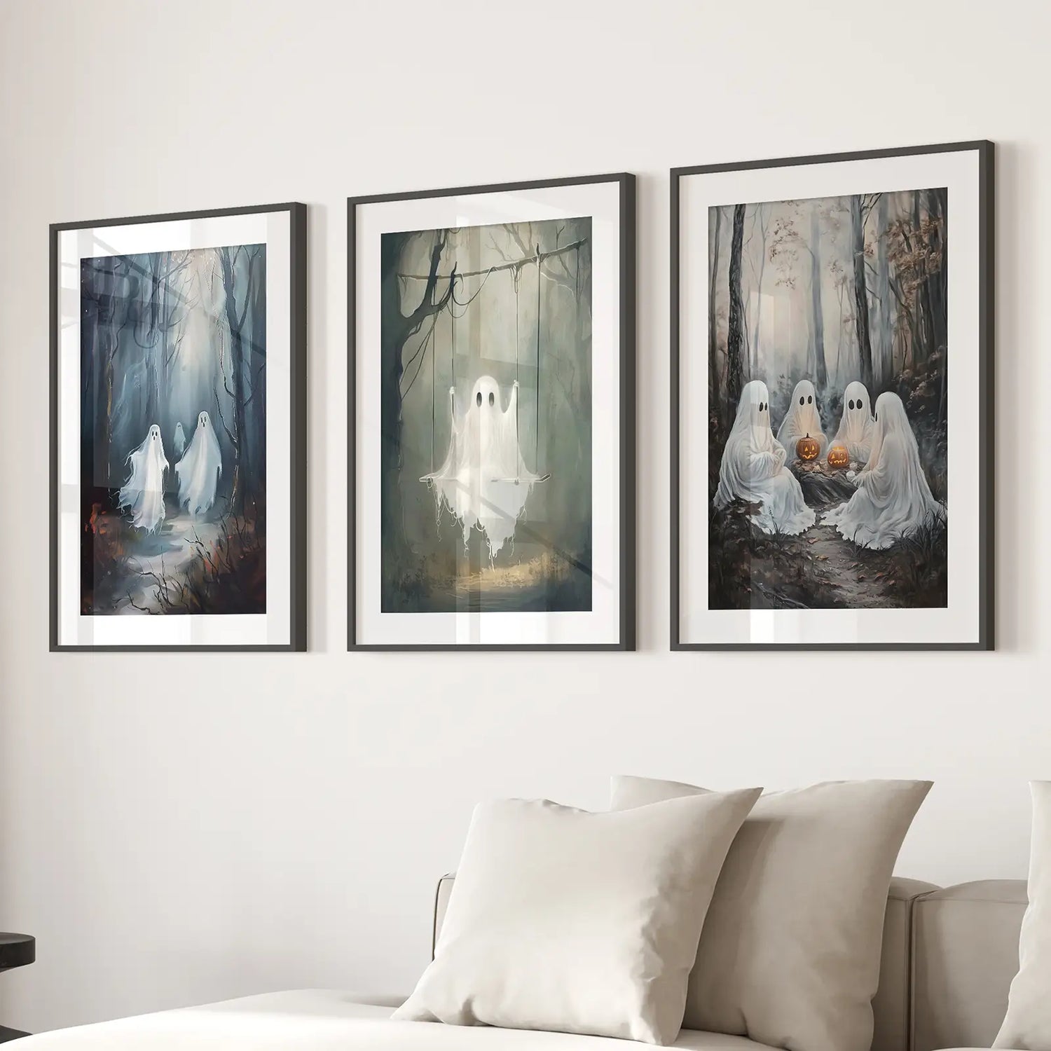 Dark Halloween Spooky Ghost Wall Art Prints Decor