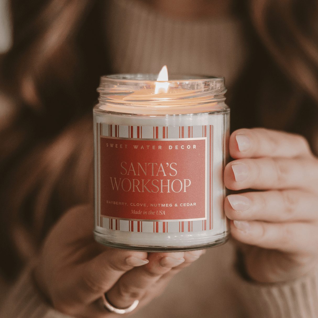 Santa's Workshop Soy Candle - 9 oz Clear Jar (Merry and Bright)
