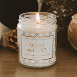 Warm and Cozy Soy Candle - Clear Jar - 9 oz