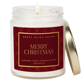 Merry Christmas Soy Candle - 9 oz Clear Jar (Christmas)