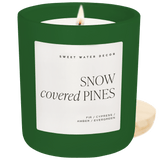 Snow Covered Pines Soy Candle - Green Matte Jar - 15 oz (Fraser Fir)