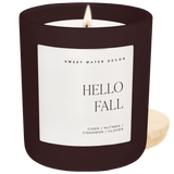 Hello Fall Soy Candle - Brown Matte Jar - 15 oz