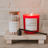 Santa's Workshop Soy Candle - Red Matte Jar - 15 oz (Merry and Bright)