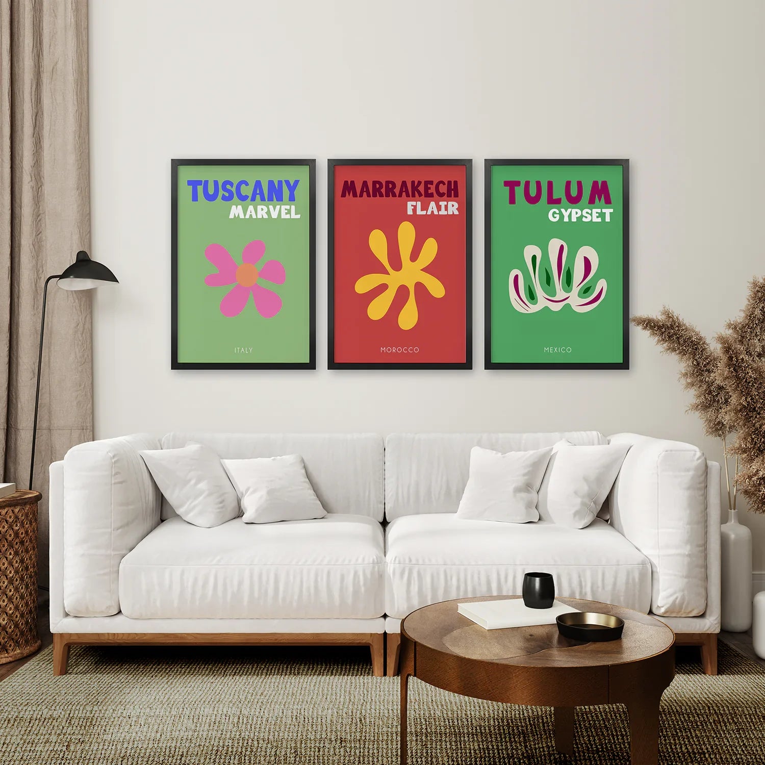 Bright Retro Set of 3 Prints. Preppy Room Decor Aesthetic