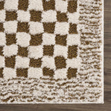 Leryn Brown Checkered Plush Rug