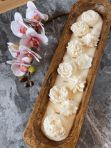 Four Seasons Floral Wooden Dough Bowl Candle