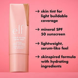 e.l.f. Halo Glow Skin Tint Light Coverage Foundation SPF 50 7 Medium Warm 1 fl oz - Imperfect Box