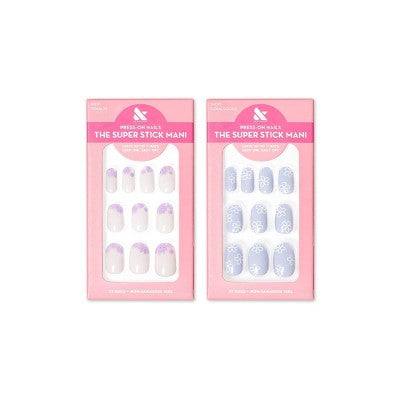 Olive & June Press-On Nails Floral Pack Floral Tip/Floral Doodle 64ct/2pk - New