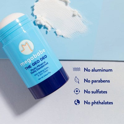 Megababe The Geo Deo Multi-Mineral Daily Solid Deodorant 2.6oz - New