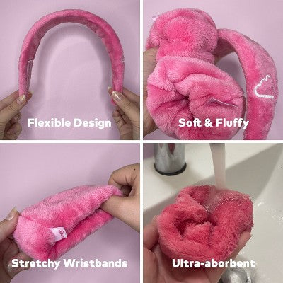 MakeUp Eraser Drip Eraser Head Band/Wrist Guards 3ct - New