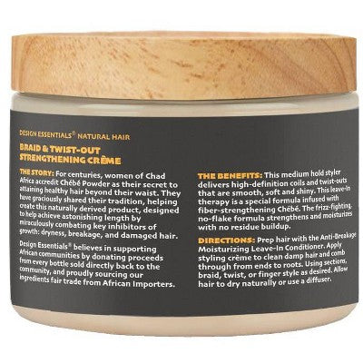 Design Essentials Chebe Braid & Twist-Out Styling Hair Pomade Creme 12oz - New