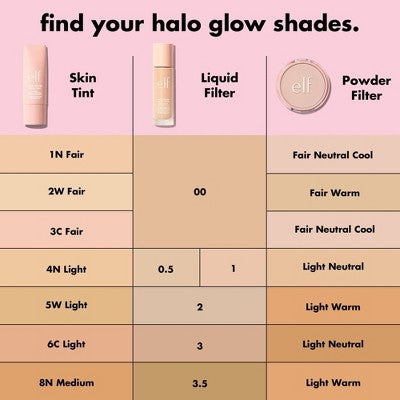 e.l.f. Halo Glow Liquid Filter Highlighter 0.5 Fair 1.06 fl oz - New
