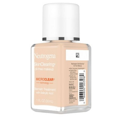 Neutrogena Skin Clearing Oil-Free Liquid Foundation with Salicylic Acid 30 Buff 1 fl oz - Imperfect Container