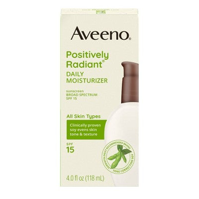 Aveeno Positively Radiant Daily Face Moisturizer SPF15 4oz - Imperfect Box