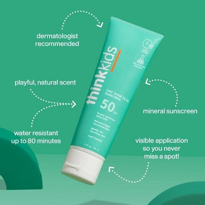 thinksport Kids Mineral Sunscreen Lotion SPF 50 3 fl oz - Imperfect Container