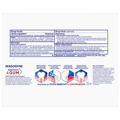 Sensodyne Sensitivity Gum and Enamel Mint Toothpaste 2.3oz/3pk - Imperfect Box